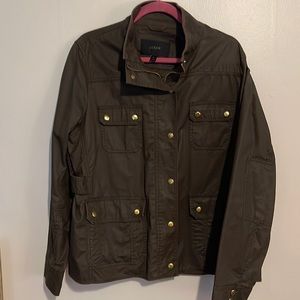J Crew - Field Jacket - Size XL - Olive w/gold snaps & hidden zipper